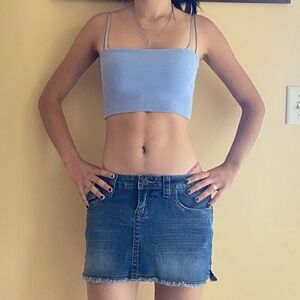 Zara Pastel Blue Cropped Tank Top